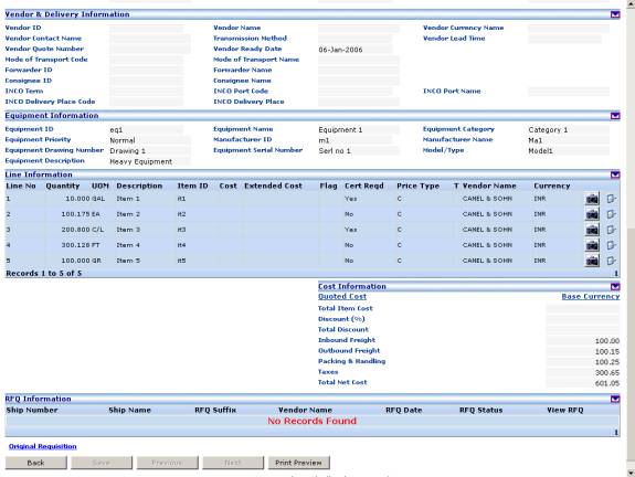 Requisition - Requisition Display